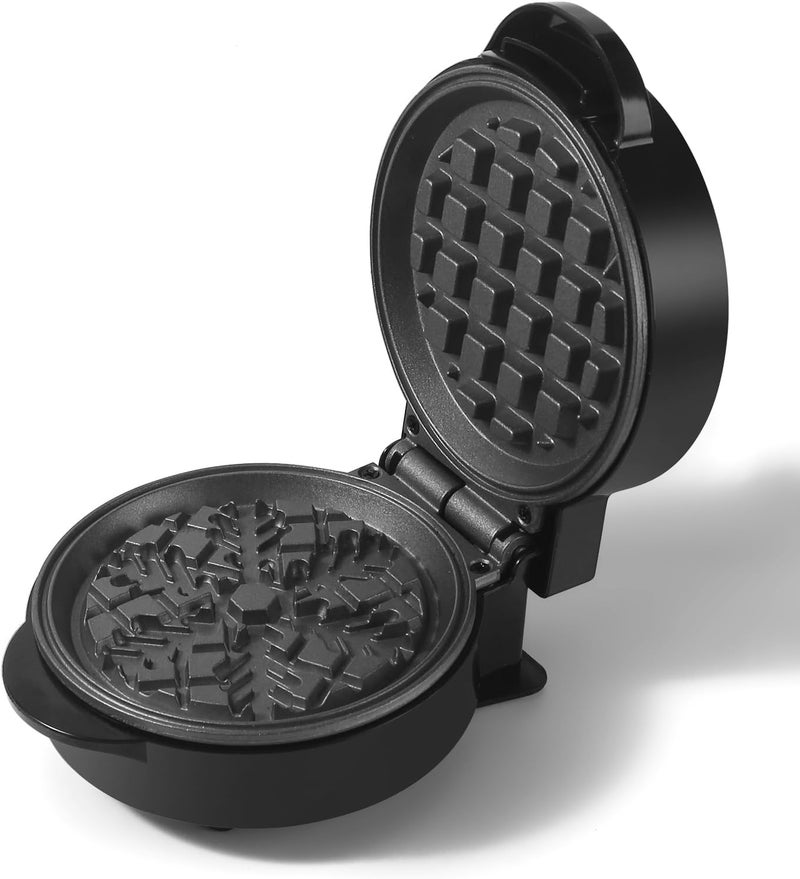 UVFAST Mini Waffles Maker, Small Snowflake Waffle Irons Non-stick, Breakfast Belgian Waffles, Mini Waffle Iron Make Waffle in Minutes, Portable Pancake Maker Machine for Kid, Easy to Clean, 5 Inches Wide - Image 1